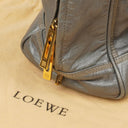 Loewe Amazona 35 Anagram Grey Metallic Calfskin Handbag