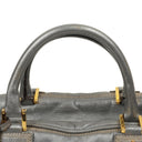 Loewe Amazona 35 Anagram Grey Metallic Calfskin Handbag