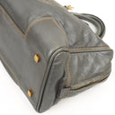 Loewe Amazona 35 Anagram Grey Metallic Calfskin Handbag