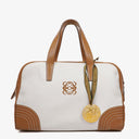 Loewe Boston Brown and White Leather Bag