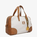 Loewe Boston Brown and White Leather Bag