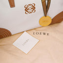 Loewe Boston Brown and White Leather Bag