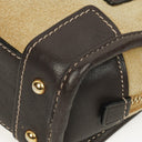 Loewe Micro Amazona In Beige Suede And Dark Brown Leather Mini Bag