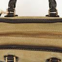 Loewe Micro Amazona In Beige Suede And Dark Brown Leather Mini Bag