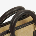 Loewe Micro Amazona In Beige Suede And Dark Brown Leather Mini Bag