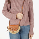 Loewe Natural Tan Calfskin Raffia Mini Gate Crossbody Bag