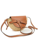 Loewe Natural Tan Calfskin Raffia Mini Gate Crossbody Bag