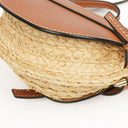 Loewe Natural Tan Calfskin Raffia Mini Gate Crossbody Bag