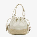 Loewe White Leather Anagram Bucket Bag