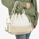 Loewe White Leather Anagram Bucket Bag
