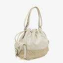 Loewe White Leather Anagram Bucket Bag