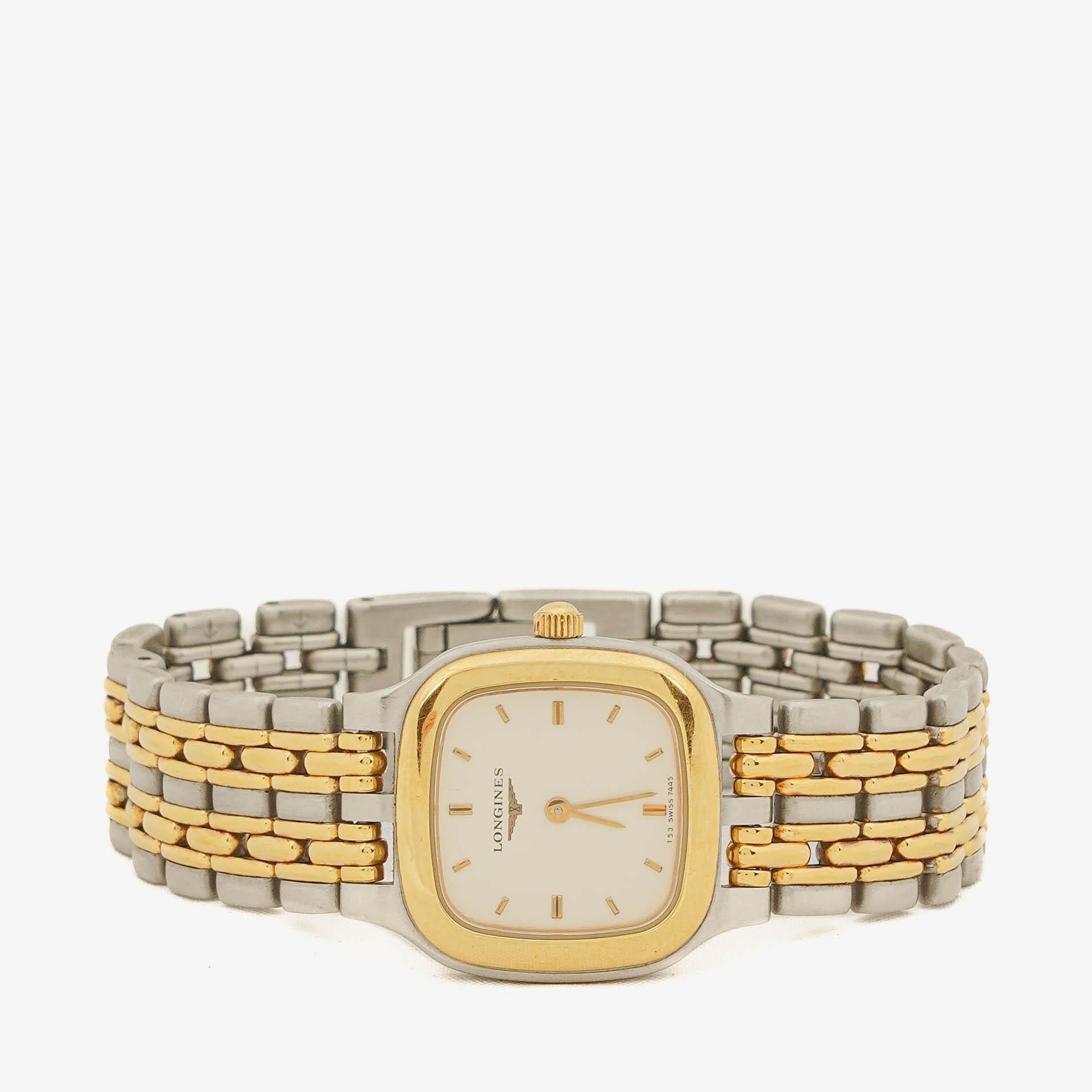 Longines 7445 Quartz Two Tone Stainless Steel Watch