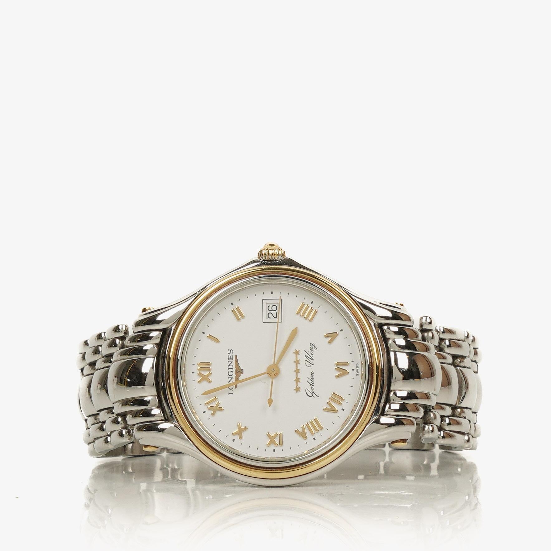 Longines Golden Wing L3.606.5 Two-Tone White Dial Stainless Steel Quartz Watch