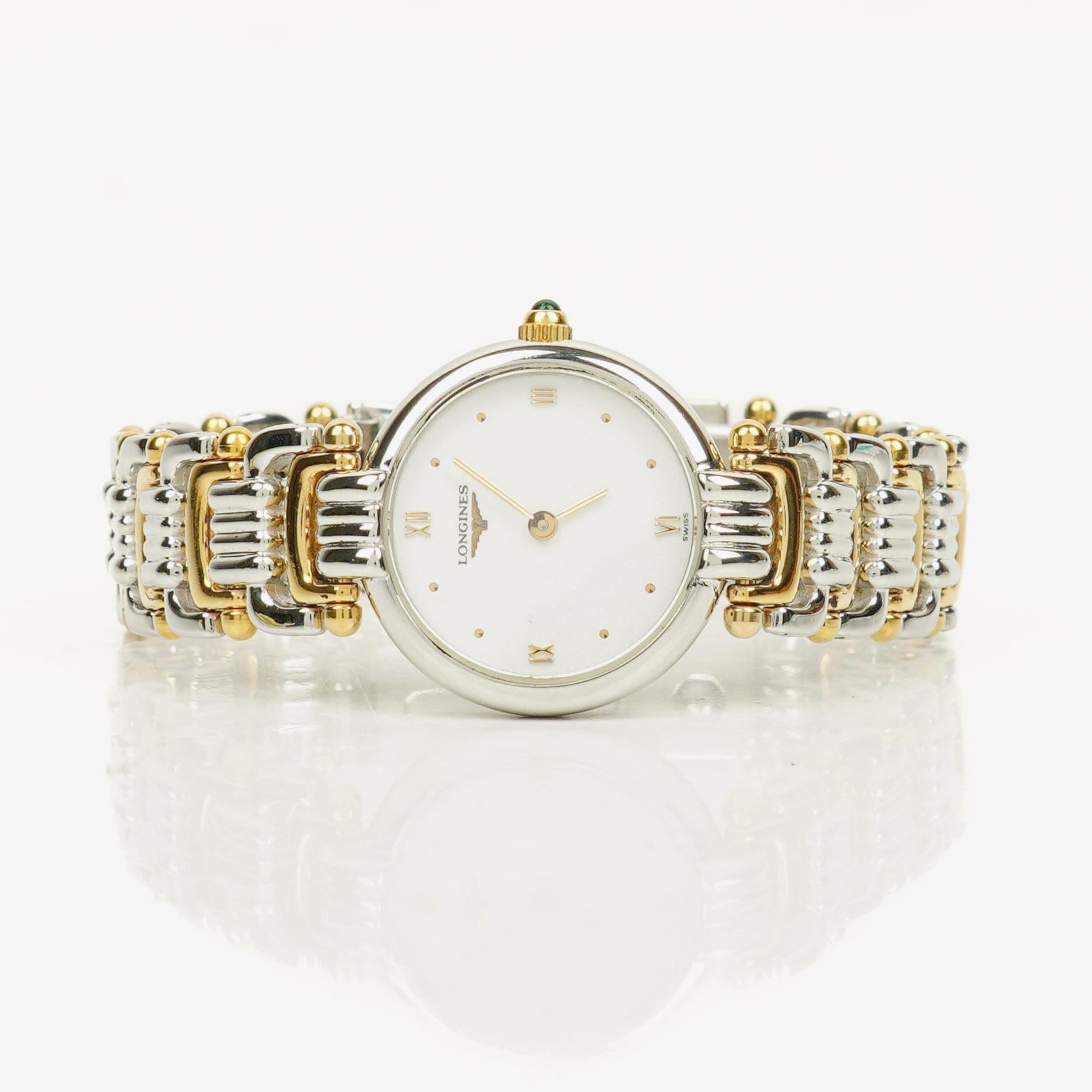 Longines Quartz White Dial Two-Tone L6.200.3 Ladies Watch