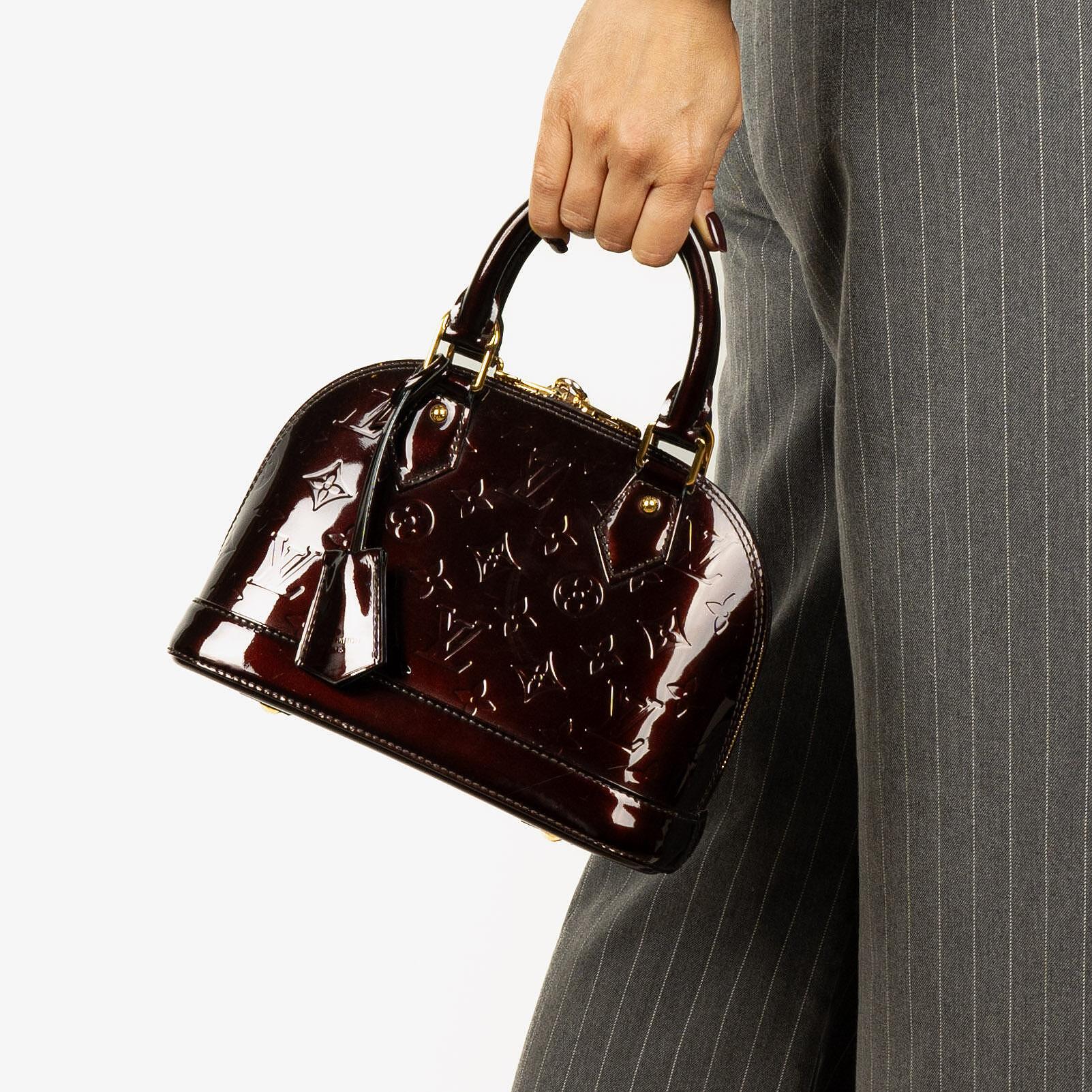 Louis Vuitton Alma BB Amarante Monogram Vernis Leather Handbag