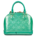 Louis Vuitton Alma BB Blue Lagon Monogram Vernis Leather Handbag