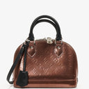 Louis Vuitton Alma BB Rose Cuivre Monogram Vernis Leather Handbag