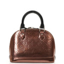 Louis Vuitton Alma BB Rose Cuivre Monogram Vernis Leather Handbag