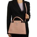 Louis Vuitton Capucines MM Pink Leather Handbag