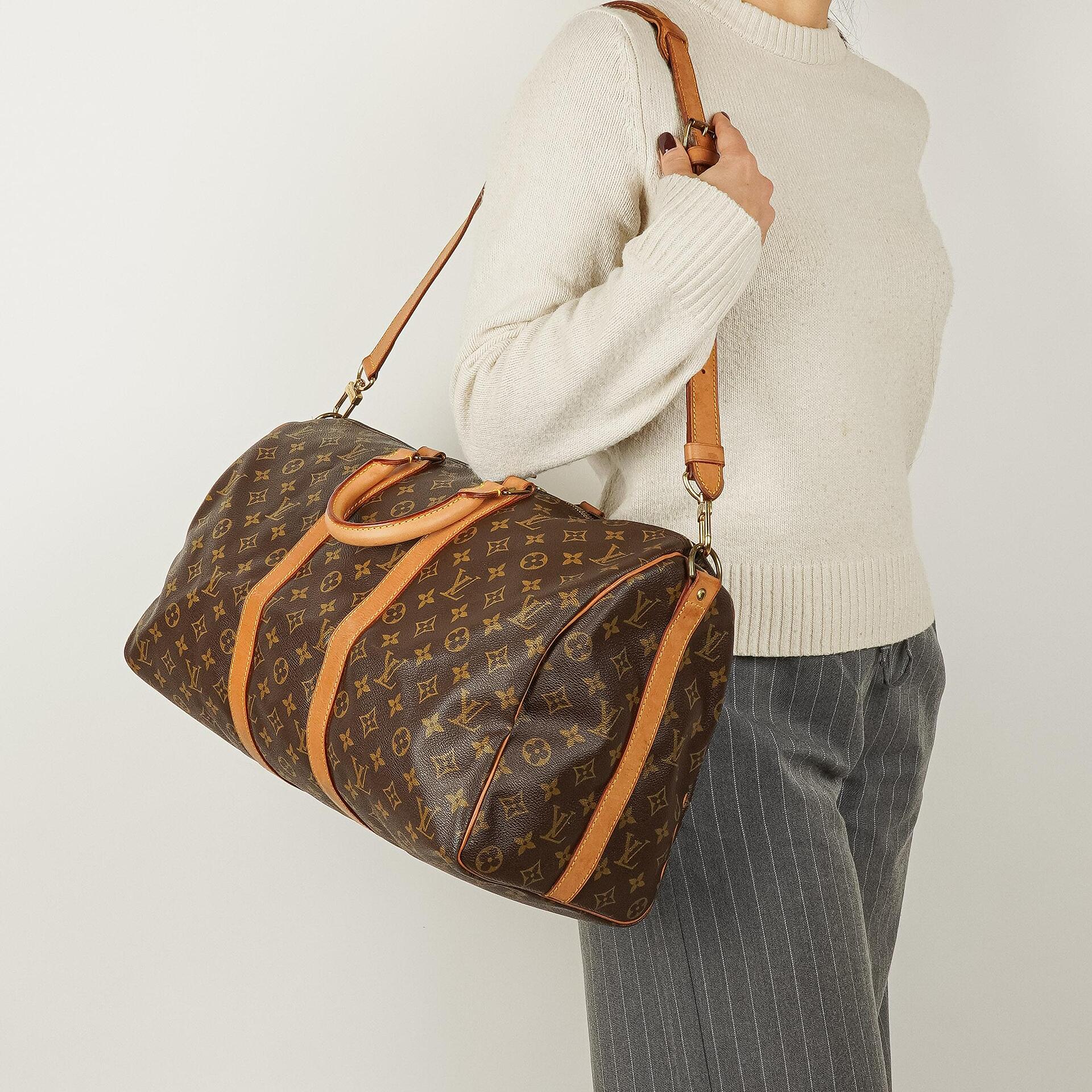 Louis Vuitton Keepall 45 Bandouliere Monogram Canvas Travel Bag