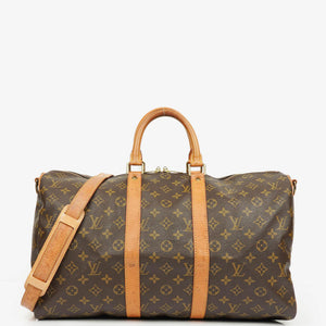 Sac de voyage Louis Vuitton Keepall 45 avec bandoulière en toile Monogram