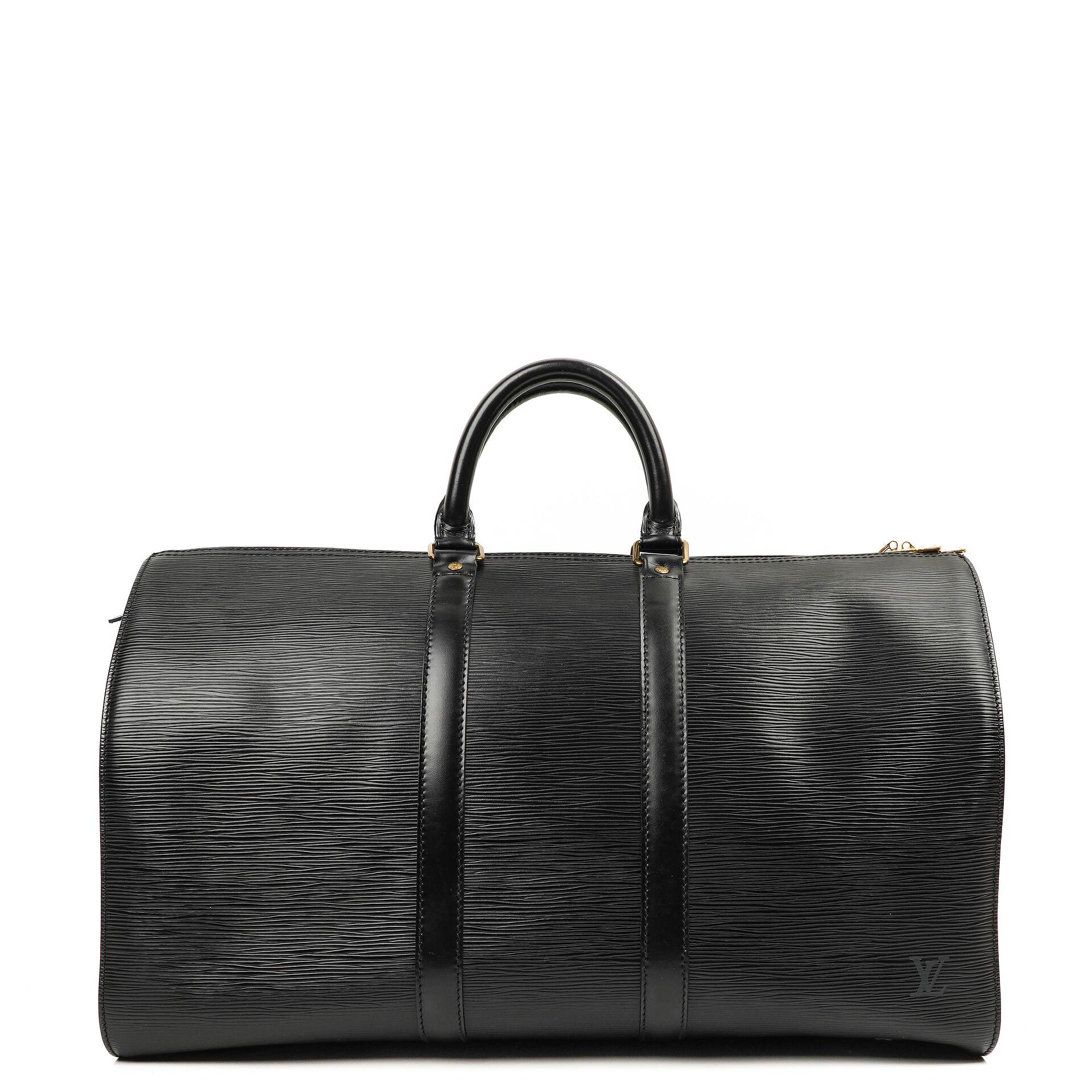 Louis Vuitton Keepall 45 Black EPI Leather Travel Bag