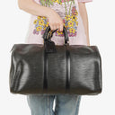 Louis Vuitton Keepall 45 Black EPI Leather Travel Bag