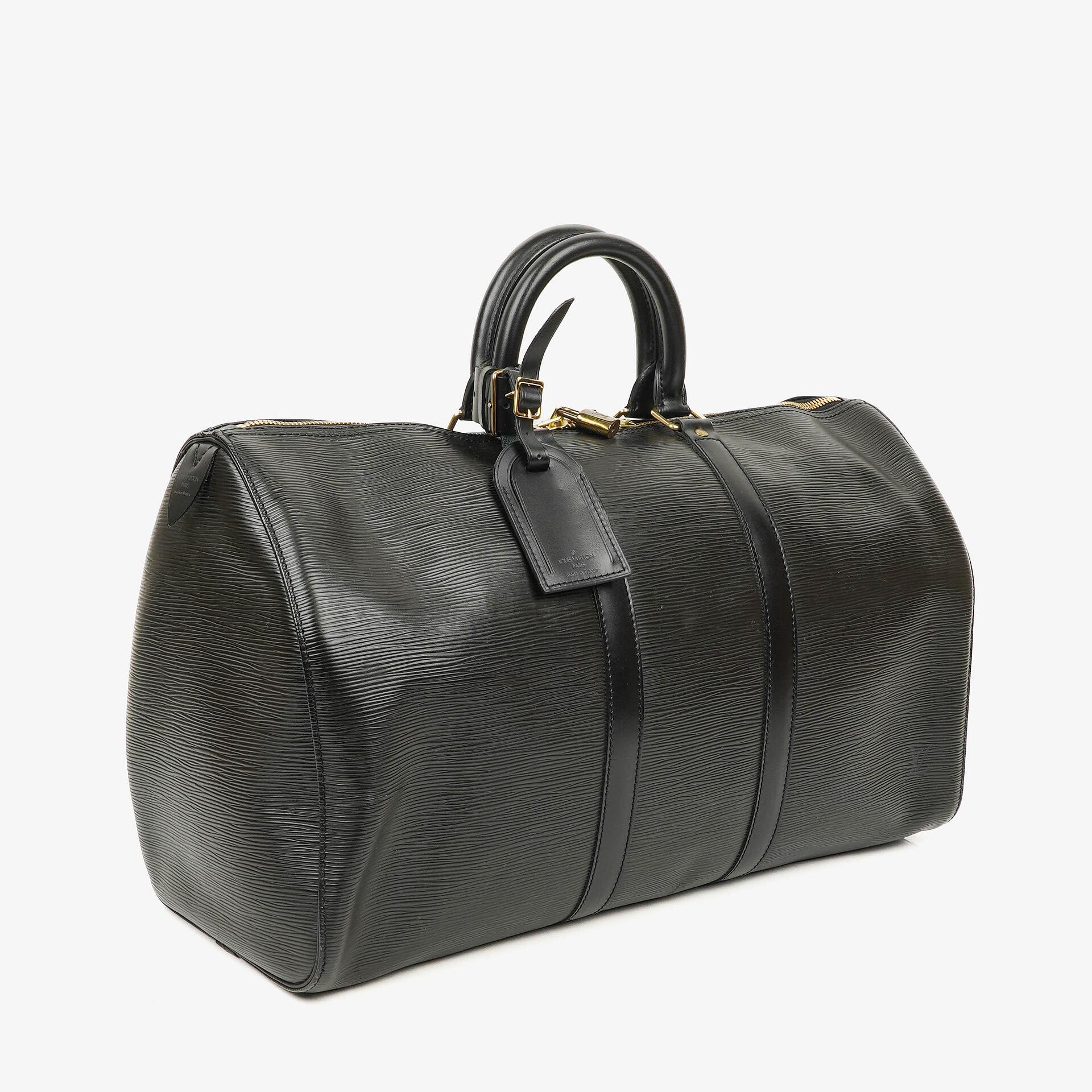 Louis Vuitton Keepall 45 Black EPI Leather Travel Bag