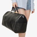 Louis Vuitton Keepall 45 Black EPI Leather Travel Bag