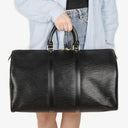 Louis Vuitton Keepall 45 Black EPI Leather Travel Bag