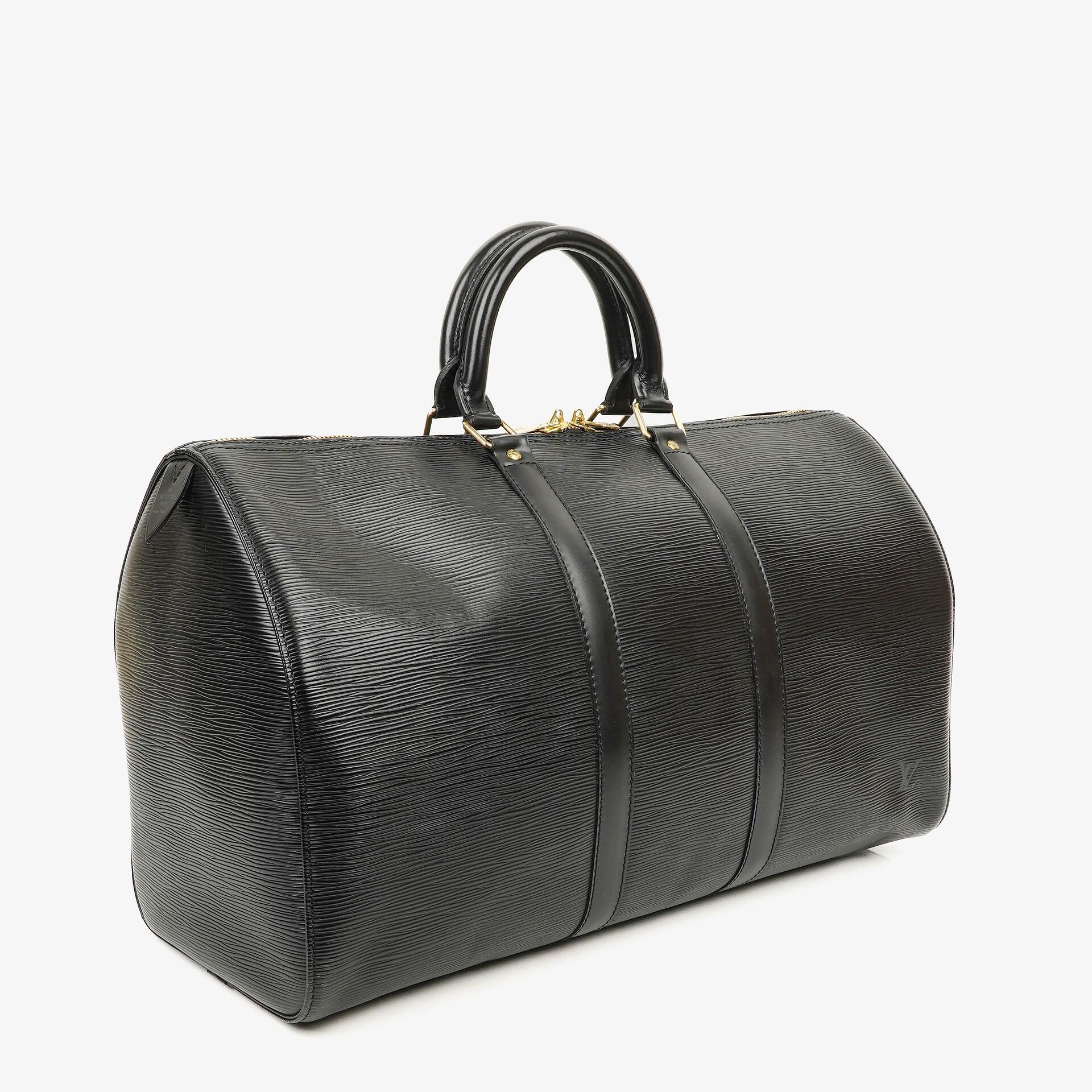 Louis Vuitton Keepall 45 Black EPI Leather Travel Bag