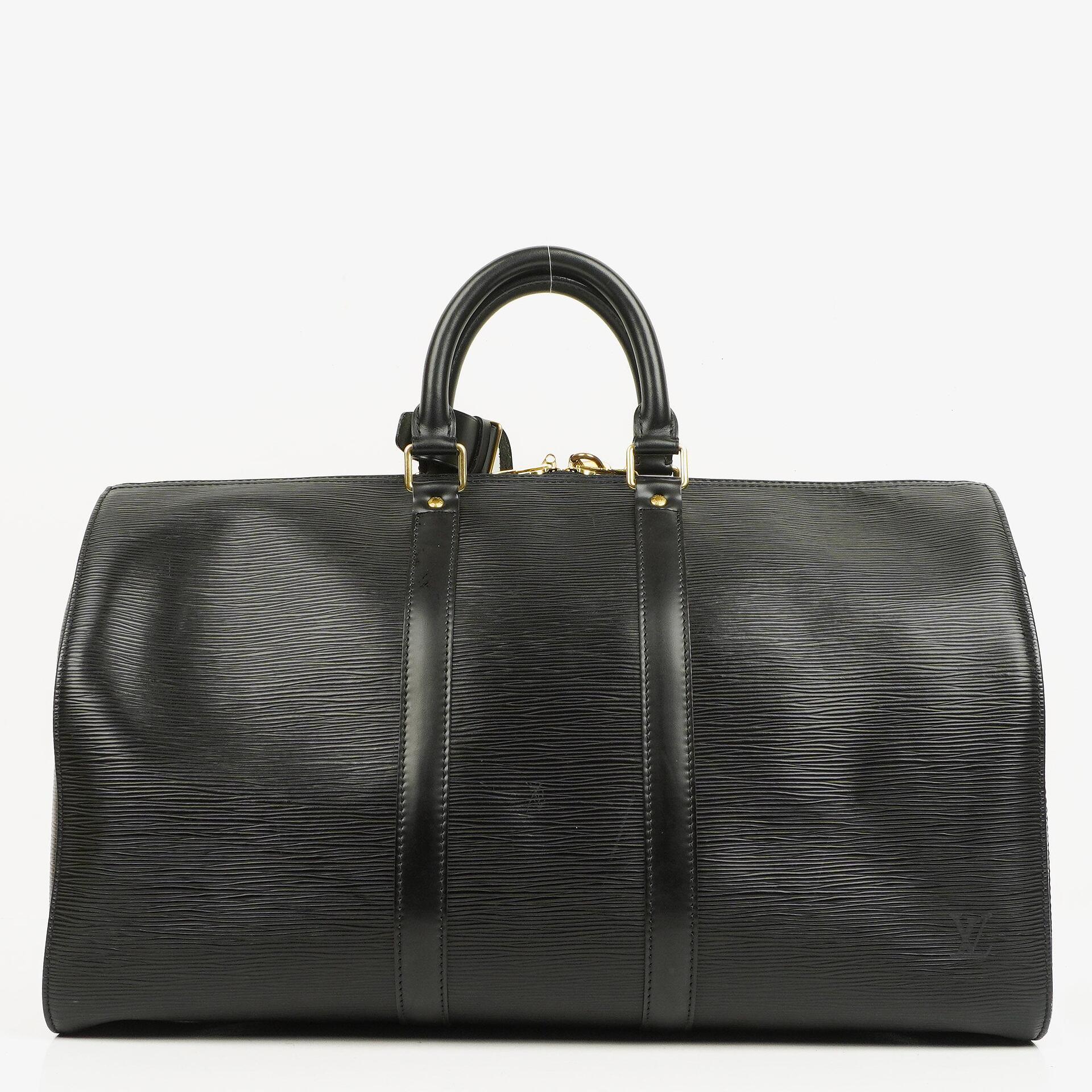Louis Vuitton Keepall 45 Black EPI Leather Travel Bag