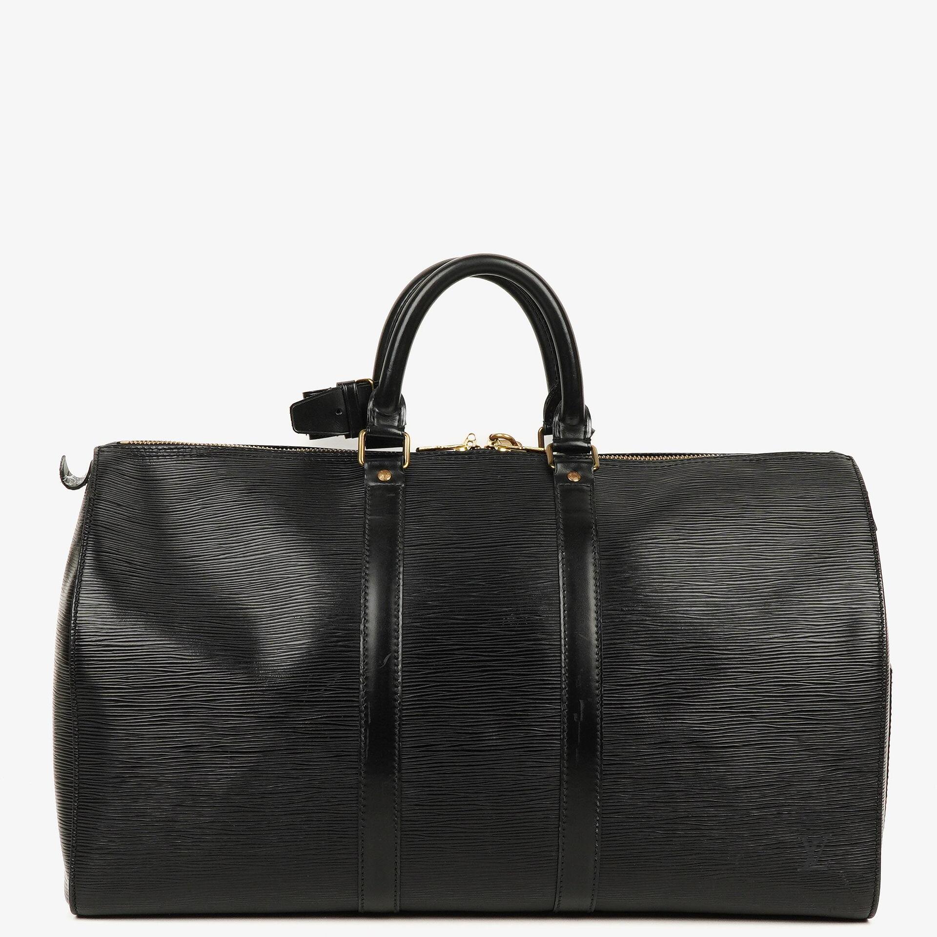 Louis Vuitton Keepall 45 Black EPI Leather Travel Bag
