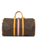 Louis Vuitton Keepall 50 Bandouliere Monogram Canvas Travel Bag With Personalised Hot Stamp