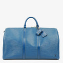 Louis Vuitton Keepall 50 Blue EPI Leather Travel Bag