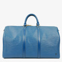 Louis Vuitton Keepall 50 Blue EPI Leather Travel Bag