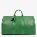 Louis Vuitton Keepall 50 Green EPI Leather Travel Bag