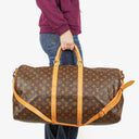 Louis Vuitton Keepall 55 Bandoulière Monogram Canvas Travel Bag