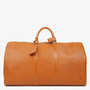 Louis Vuitton Keepall 55 Cognac EPI Leather Travel Bag