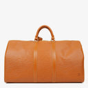 Louis Vuitton Keepall 55 Cognac EPI Leather Travel Bag