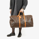 Louis Vuitton Keepall 60 Bandoulière Monogram Canvas Travel Bag