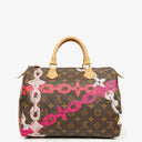 Louis Vuitton Limited Edition Chain Flower Speedy 30 Monogram Canvas Handbag