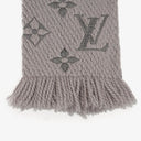 Louis Vuitton Logomania Wool Silk Scarf Pearl Grey