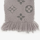 Louis Vuitton Logomania Wool Silk Scarf Pearl Grey