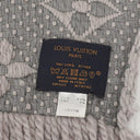 Louis Vuitton Logomania Wool Silk Scarf Pearl Grey
