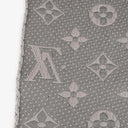 Louis Vuitton Logomania Wool Silk Scarf Pearl Grey