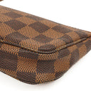 Louis Vuitton Mini Pochette Accessoires Damier Ebene Canvas Clutch Handbag