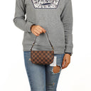 Louis Vuitton Mini Pochette Accessoires Damier Ebene Canvas Clutch Handbag