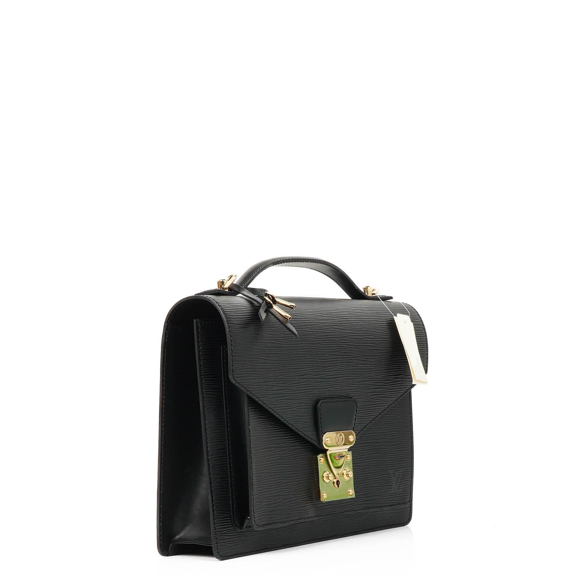 Louis Vuitton Monceau Black EPI Leather Handbag