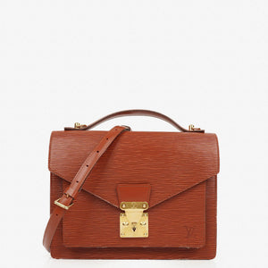 Louis Vuitton Monceau Brun EPI Läder Handväska